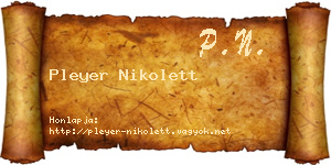 Pleyer Nikolett névjegykártya